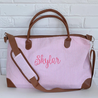 Seersucker travel bag