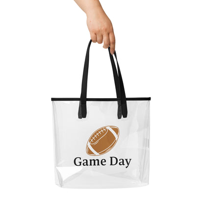Game Day clear stadium tote bag with personalized monogram" 